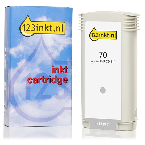 123inkt huismerk vervangt HP 70 (C9451A) inktcartridge lichtgrijs C9451AC 030817 - 1