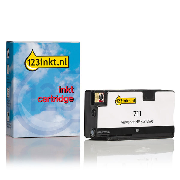 123inkt huismerk vervangt HP 711 (CZ129A) inktcartridge zwart CZ129AC 044195 - 1