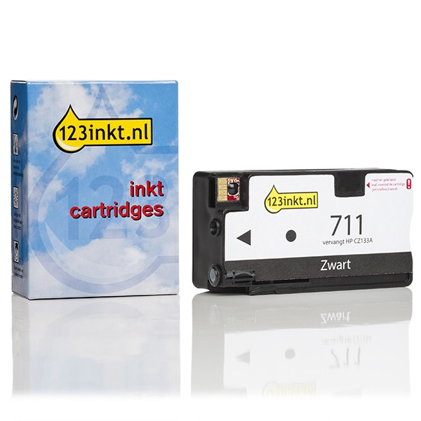 123inkt huismerk vervangt HP 711 (CZ133A) inktcartridge zwart hoge capaciteit CZ133AC 044203 - 1