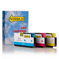 123inkt huismerk vervangt HP 711 (P2V32A) multipack cyaan/magenta/geel