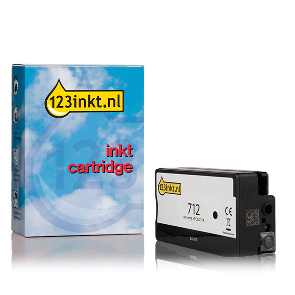 123inkt huismerk vervangt HP 712 (3ED71A) inktcartridge zwart hoge capaciteit 3ED71AC 093115 - 1