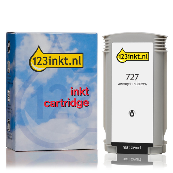 123inkt huismerk vervangt HP 727 (B3P22A) inktcartridge mat zwart hoge capaciteit B3P22AC 044297 - 1