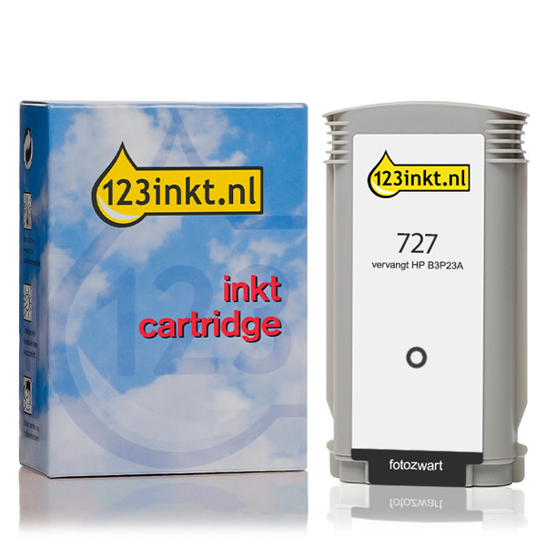 123inkt huismerk vervangt HP 727 (B3P23A) inktcartridge foto zwart hoge capaciteit B3P23AC 044289 - 1