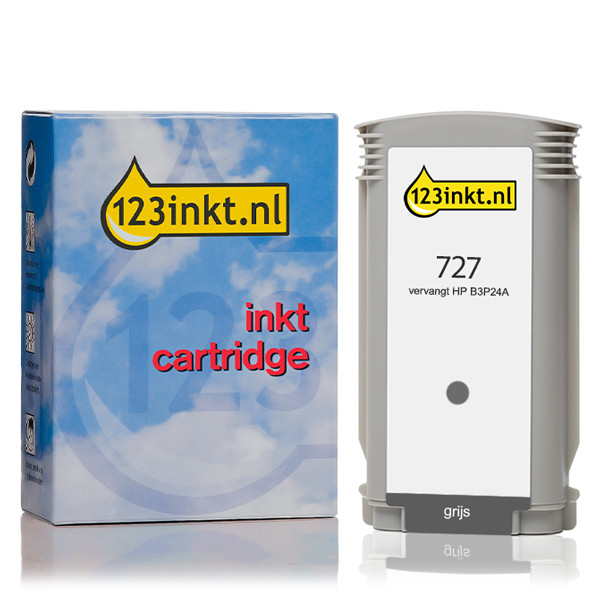 123inkt huismerk vervangt HP 727 (B3P24A) inktcartridge grijs hoge capaciteit B3P24AC 044299 - 1