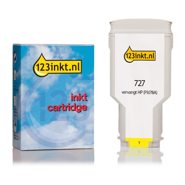 123inkt huismerk vervangt HP 727 (F9J78A) inktcartridge geel extra hoge capaciteit F9J78AC 044513 - 1