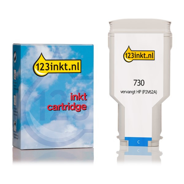 123inkt huismerk vervangt HP 730 (P2V62A) inktcartridge cyaan P2V62AC 055253 - 1