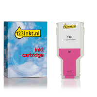 123inkt huismerk vervangt HP 738 (676M7A) inktcartridge magenta hoge capaciteit 676M7AC 093291