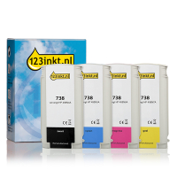 123inkt huismerk vervangt HP 738 multipack zwart/cyaan/magenta/geel  160111