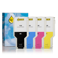 123inkt huismerk vervangt HP 738 multipack zwart/cyaan/magenta/geel hoge capaciteit  160113