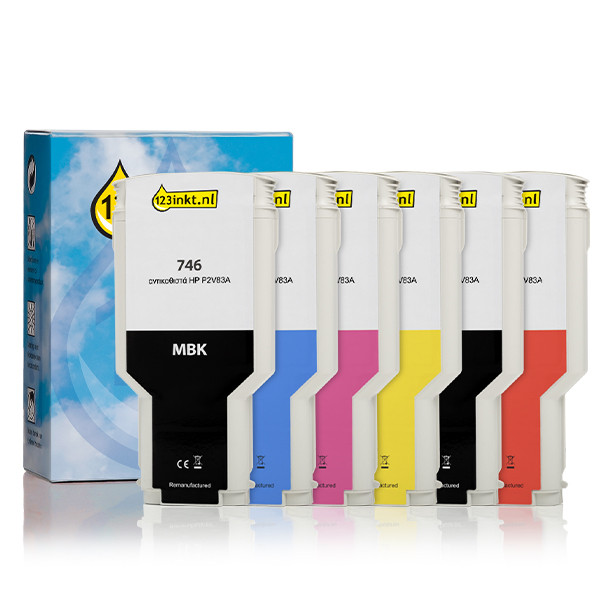 123inkt huismerk vervangt HP 746 MBK/CR/C/M/Y/PBK multipack 160236 - 1