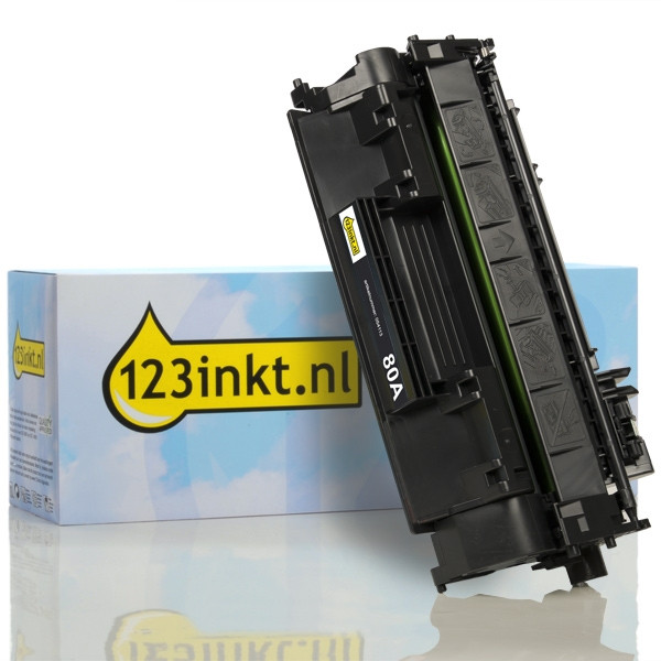 123inkt huismerk vervangt HP 80A (CF280A) toner zwart CF280AC 054113 - 1