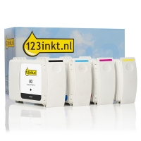 123inkt huismerk vervangt HP 80 multipack zwart + 3 kleuren  160162