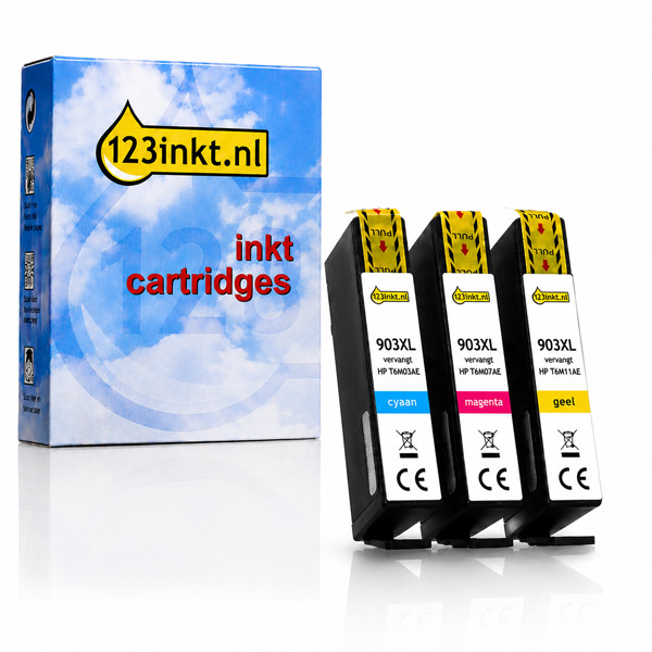 123inkt huismerk vervangt HP 903XL (1CC20AE) multipack cyaan/magenta/geel 132181 - 1