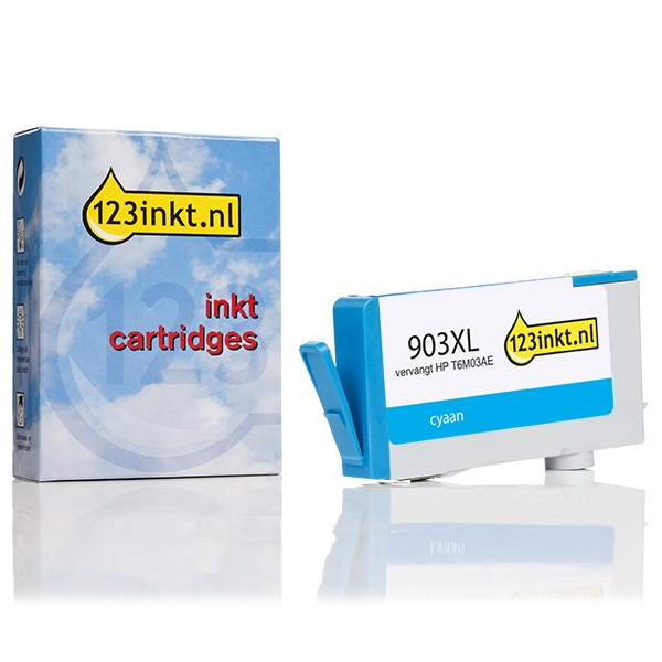 123inkt huismerk vervangt HP 903XL (T6M03AE) inktcartridge cyaan hoge capaciteit T6M03AEC 093177 - 1