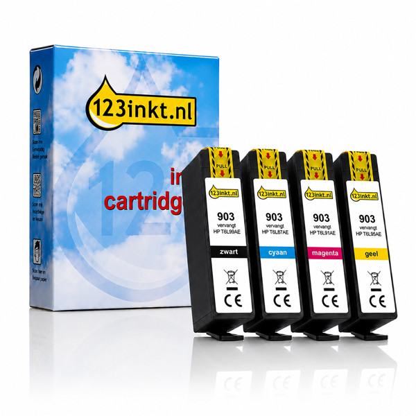 123inkt huismerk vervangt HP 903(XL) multipack zwart/cyaan/magenta/geel 093184 - 1