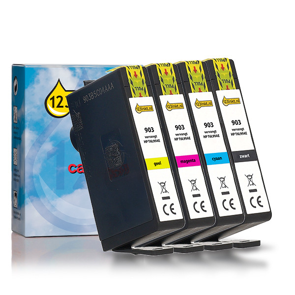 123inkt huismerk vervangt HP 903(XL) multipack zwart/cyaan/magenta/geel 093184 - 1