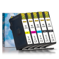123inkt huismerk vervangt HP 903 multipack + extra zwart: 2 x zwart + 3 kleuren 160740