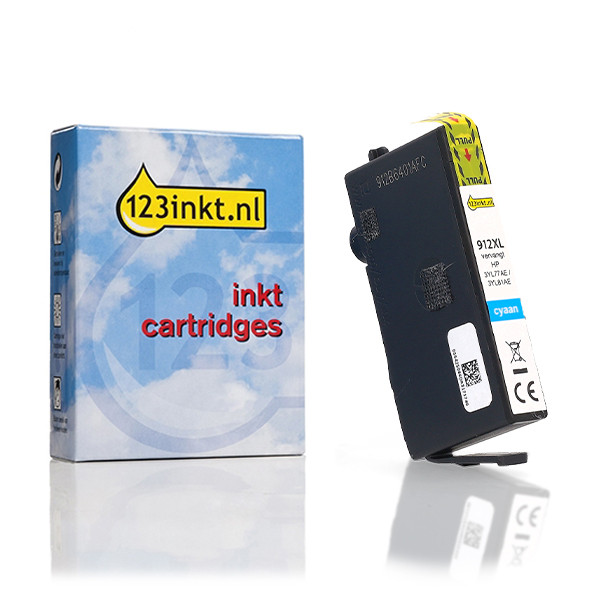 123inkt huismerk vervangt HP 912XL (3YL81AE) inktcartridge cyaan hoge capaciteit 055425 - 1