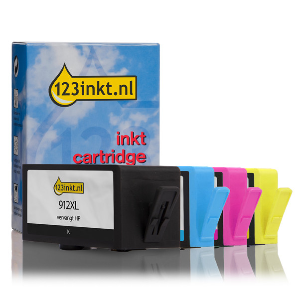 123inkt huismerk vervangt HP 912XL multipack zwart/cyaan/magenta/geel  160197 - 1