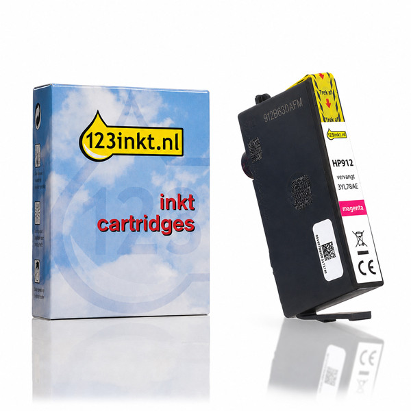 123inkt huismerk vervangt HP 912 (3YL78AE) inktcartridge magenta 055419 - 1