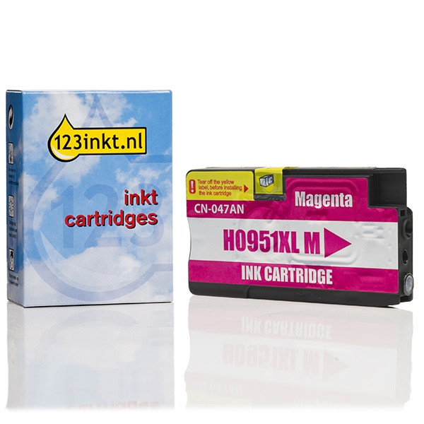 123inkt huismerk vervangt HP 951XL (CN047AE) inktcartridge magenta hoge capaciteit CN047AEC 044139 - 1