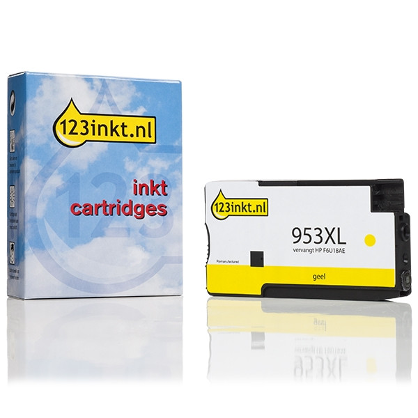 123inkt huismerk vervangt HP 953XL (F6U18AE) inktcartridge geel hoge capaciteit F6U18AEC 044543 - 1