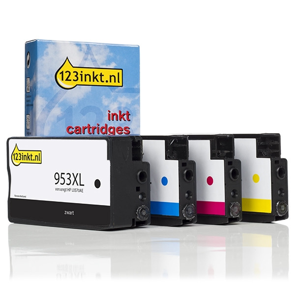 123inkt huismerk vervangt HP 953XL multipack zwart/cyaan/magenta/geel 3HZ52AEC 160148 - 1