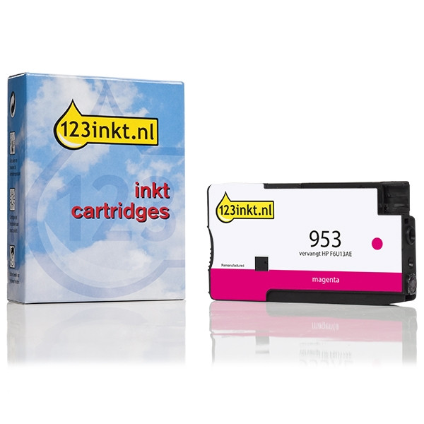 123inkt huismerk vervangt HP 953 (F6U13AE) inktcartridge magenta F6U13AEC 044533 - 1