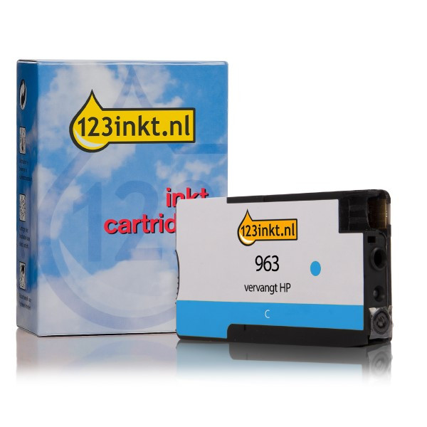 123inkt huismerk vervangt HP 963 (3JA23AE) inktcartridge cyaan 3JA23AEC 055377 - 1