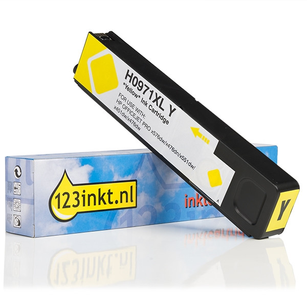 123inkt huismerk vervangt HP 971XL (CN628AE) inktcartridge geel hoge capaciteit CN628AEC 044239 - 1