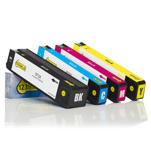 123inkt huismerk vervangt HP 973X multipack zwart/cyaan/magenta/geel  160180 - 1