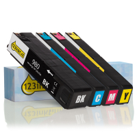 123inkt huismerk vervangt HP 980 multipack zwart/cyaan/magenta/geel  160183