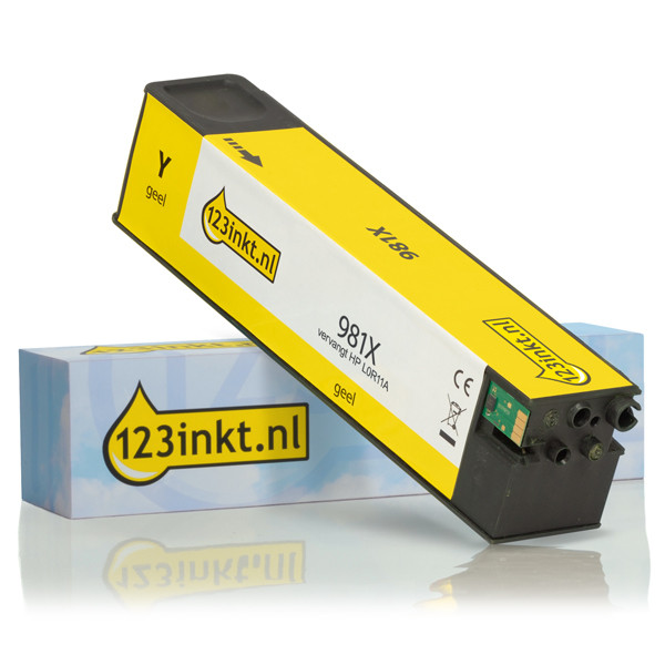 123inkt huismerk vervangt HP 981X (L0R11A) inktcartridge geel hoge capaciteit L0R11AC 044575 - 1
