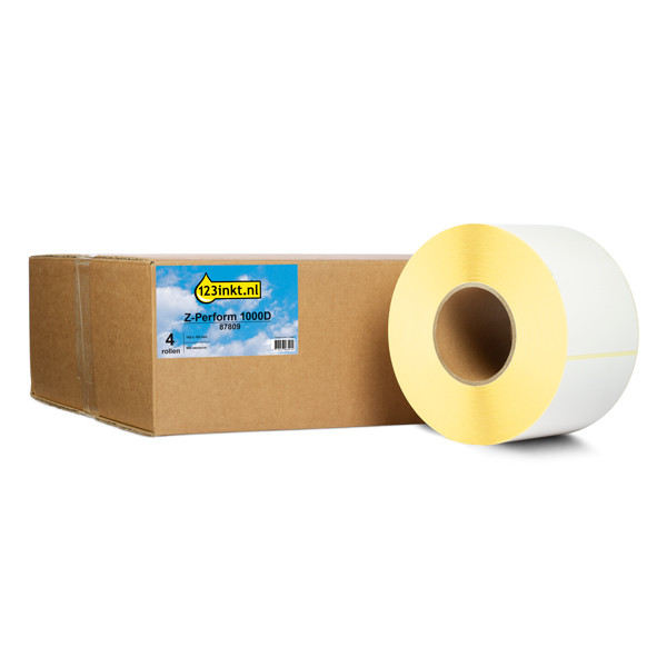 123inkt huismerk vervangt Zebra Z-Perform 1000D label (87809) 102 x 152 mm (4 rollen) 87809C 141551 - 1