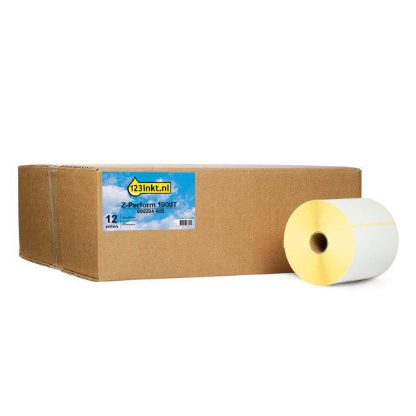 123inkt huismerk vervangt Zebra Z-Perform 1000T label (800294-605) 102 x 152 mm (12 rollen) 800294-605C 140051 - 1