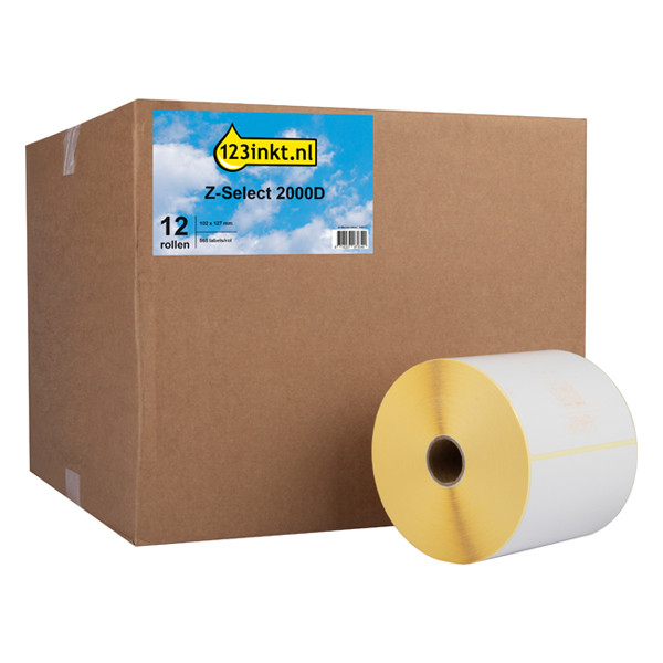 123inkt huismerk vervangt Zebra Z-Select 2000D label (800264-505) 102 x 127 mm (12 rollen) 800264-505C 140111 - 1