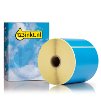 123inkt huismerk vervangt Zebra Z-Select 2000D label blauw (800264-605) 102 x 152 mm (1 rol)  145168
