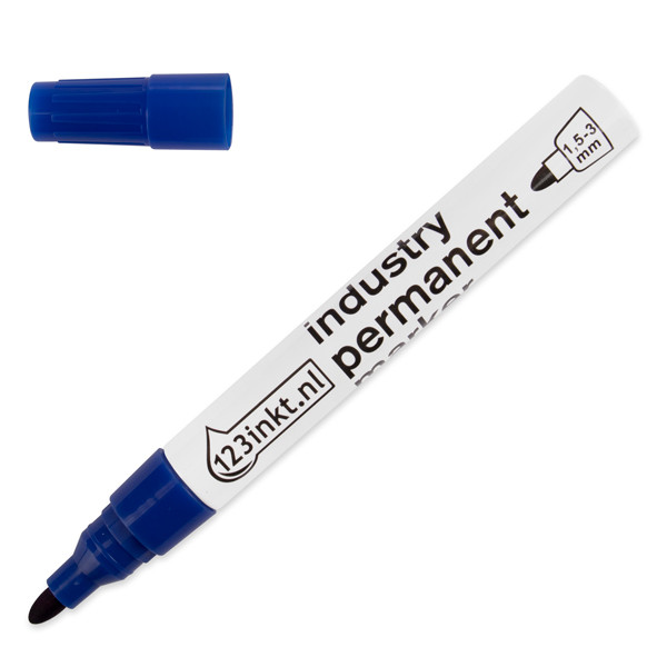 123inkt industriële permanent marker blauw (1,5 - 3 mm rond) 301159 - 1