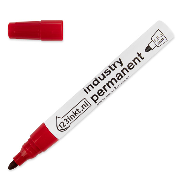 123inkt industriële permanent marker rood (1,5 - 3 mm rond) 301158 - 1