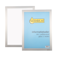 123inkt informatiekader A4 zelfklevend grijs (2 stuks) 487223C 301246