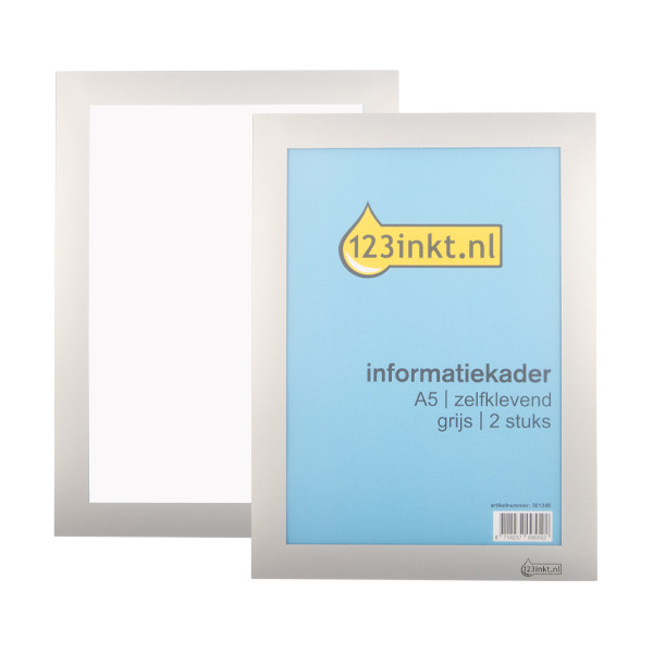 123inkt informatiekader A5 zelfklevend zilver (2 stuks) 301248 - 1