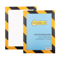 123inkt informatiekader A5 zelfklevend zwart/geel (2 stuks)  301250