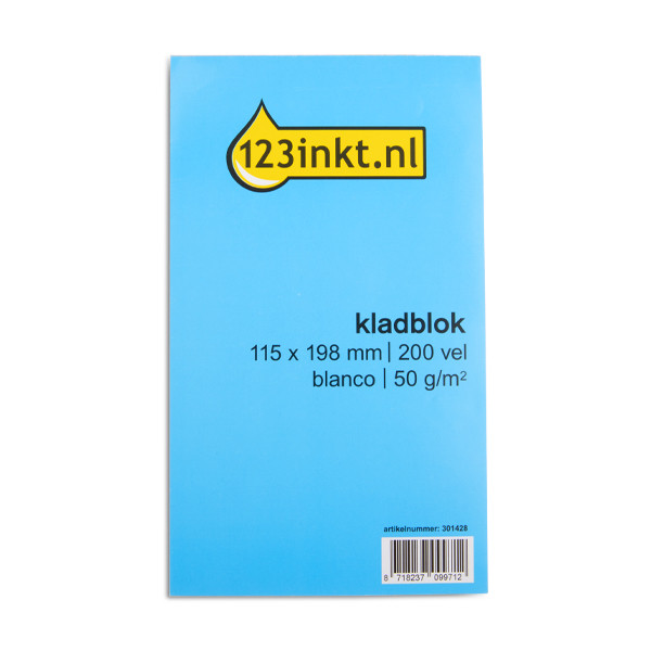 123inkt kladblok 115 x 198 mm 200 vel blanco K-55000C 301428 - 1