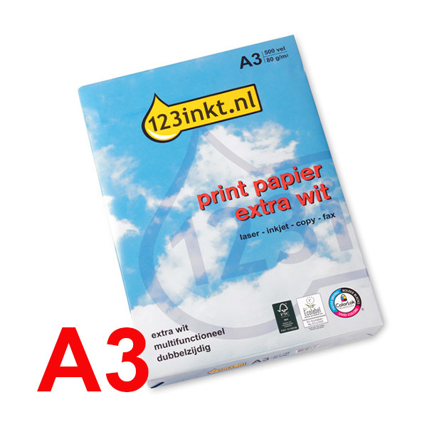 123inkt kopieerpapier 1 pak van 500 vel A3 - 80 grams FSC® A3PAKPAPIERC 300644 - 1