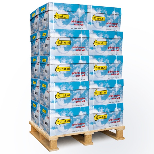 123inkt kopieerpapier 1 pallet 20 dozen van 2.500 vel A3 - 80 grams 5231139 A3PALLETPAPIERC 300647 - 1