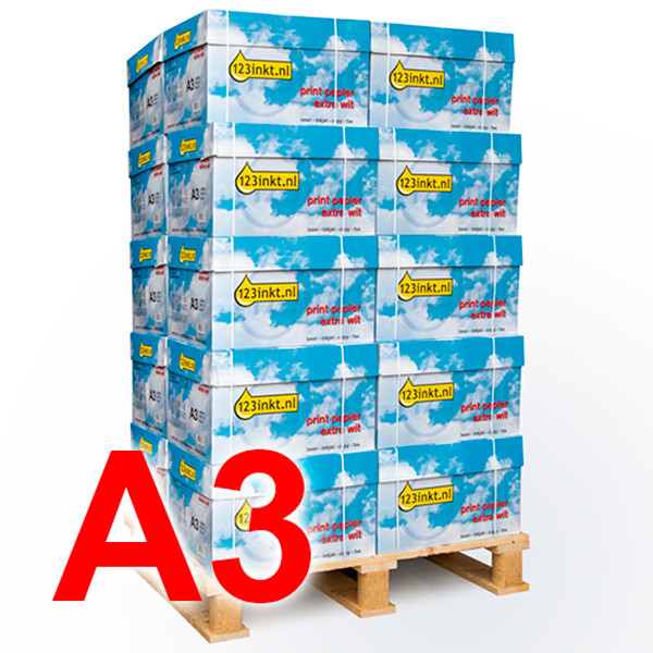 123inkt kopieerpapier 1 pallet 20 dozen van 2.500 vel A3 - 80 grams FSC® Mix Credit 300647 - 2