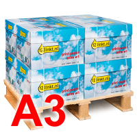 123inkt kopieerpapier mini pallet 8 dozen van 2.500 vel A3 - 80 grams FSC® 523113 A3MINIPALLETC 300646