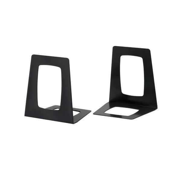 123inkt kunststof boekensteunen zwart 17,8 x 15,6 x 13,8 cm (2 stuks) 2648955990C 301209 - 1