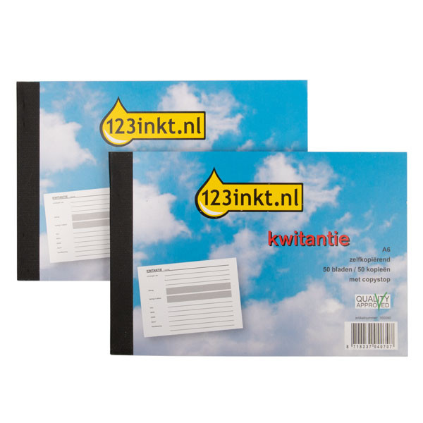 123inkt kwitantieboekje zelfkopiërend met copystop (50 vel) 300090 123inkt kwitantieboekje zelfkopiërend met copystop (50 vel) 300090 - 1
