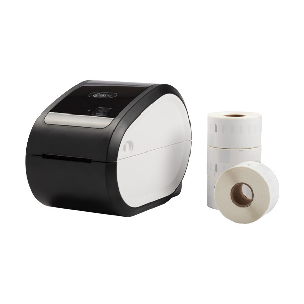 123inkt labelprinter LW650 - bundel met 4 rollen brede adresetiketten 301787 - 1